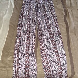 Mossimo Supply Co. Brown and White Wide Leg Pants